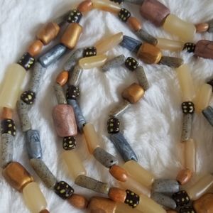 🆕️Handmade Copper and Slate Meditation Necklace/Bracelet Clay Beads Earthy